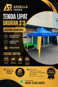Tenda Lipat custom branding ukuran 3×3 meter